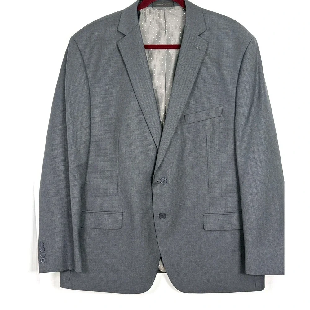 Collection By Michael Strahan Suit Jacket Men's 48R Charcoal Gray Wool Blend